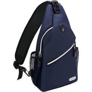 Blue Sling Backpack, Multipurpose Crossbody Shoulder Bag Travel Hiking Daypack